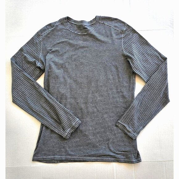 Lululemon Speed Stripe Stretch Long Sleeve Shirt | Grey Stripe | Men’s Large-EUC - Picture 1 of 6